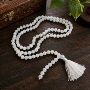 Natural Selenite Japa Mala | 108 Bead Meditation & Prayer Mala